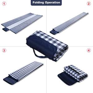 Manta de Picnic, Tapete de Camping, Manta de Picnic para Exteriores con Asa, Impermeable, Resistente a la Arena, Manta de Playa Plegable, Manta de Viaje - Product Image 4