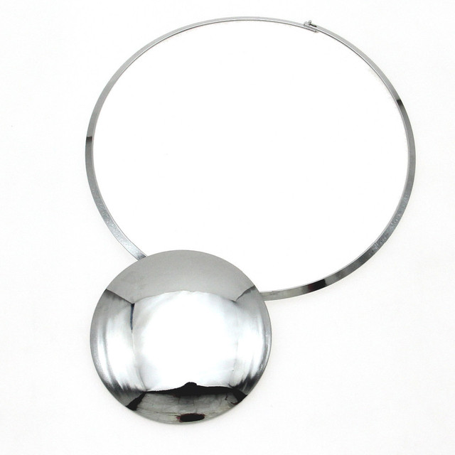 African Choker Necklace Jewelry Gold Round Charm Torque Big Metal Pendants Statement Necklaces for Women