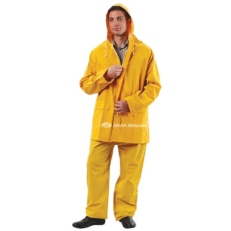 العمل الصناعي للخدمة الشاقة 2 قطعة سلامة دائمة pvc البوليستر pvc rainsuit