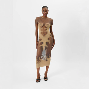 Vestido de Moda Transparente con Detalles Sexys y Redondeladas de Rejilla Ty0037 - Product Image 3