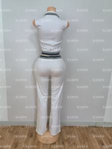 بدلة رياضية نسائية ماركة دوب شعار مخصص بذلة بولو سترة أعلى مع تنورات صالة ألعاب رياضية لياقة بدنية ملابس منتجع طقم من قطعتين بدلات رياضية للنساء - Product Image 3