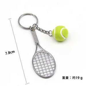 Sports Competition Racket Keychain Ball <b>Keyring</b> <b>Ring</b> Key Chain for Tennis Sport Souvenir Gift - Product Image 2