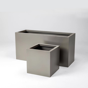Outdoor Garden Furniture <strong>Large</strong> Rectangular Metal Planter Outside Street Stainless Steel Flower Pot Patio Aluminium <strong>Plant</strong> <strong>Box</strong> - Product Image 2