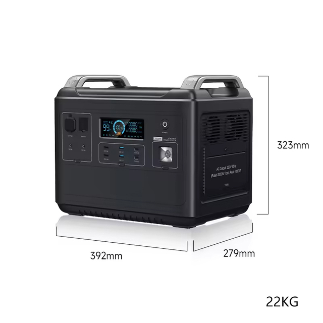 Portable Power Station 2048Wh 2000W Solar-Chargeable Outdoor Backup Battery, Ideal for Camping, Travel, and Emergencies