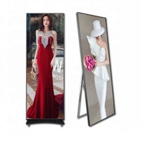 Ristorante al coperto pubblicizzare poster display a led p2 p2.5 hd led poster pubblicità segno specchio schermo a led