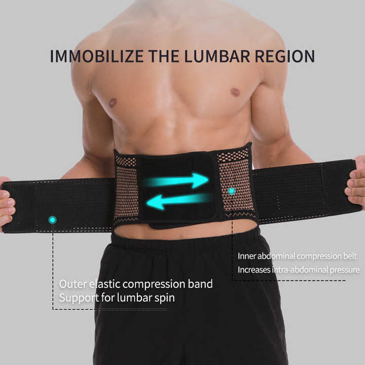 1 Pcs Adjustable Back Support Belt with 6 Stays&Lumbar Pad Breathable