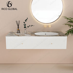 Lavabo Rectangular de Piedra de Diseño Moderno y Duradero, Lavabo de Baño de Porcelana de una Pieza para Hotel y Hogar, Material Cerámico - Product Image 1