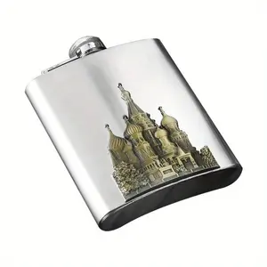 7Oz Thép Không Gỉ Hip Flask Với Cung Điện Lâu Đài Phù Điêu Rượu Vang Nồi Xách Tay Hip Flask Du Lịch Rượu Rượu Chai