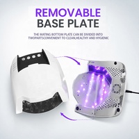 Pengering Kuku Gel UV Kelas Salon, Dudukan Lipat, Lampu Pedikur Bebas Genggam, Sensor Otomatis