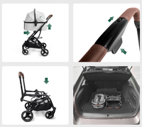 Poussette pliable à 4 roues pour animaux de compagnie, chariot pour chien et chat, pliage à une main, transporteur pour les voyages