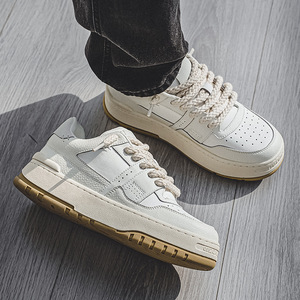 Chaussures montantes pour hommes en cuir véritable, à embout en acier, à enfiler, style rétro printemps, à <span class=keywords><strong>semelle</strong></span> épaisse, type espadrilles, à bout pointu et ouvert - Product Image 3