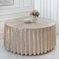 Nappe de table ronde Muwei, nappe plissée en velours diamant pour la décoration de banquets, d'hôtels et d'événements