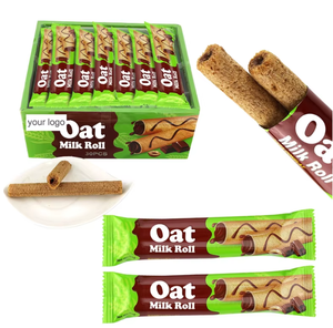 OEM Großhandel Custom Private Label Halal Knusprige Kekse Stick Hafer Schokoladen rolle Puffed Wafer Keks & Milch Choco Gefüllte Bar - Product Image 2