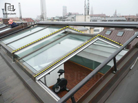 Ventana Corredera de Techo de Vidrio Automática, Eléctrica, Impermeable, de Aluminio, para Balcón o Patio, Retráctil