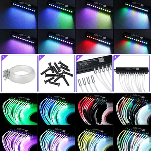 Kit de fibres optiques 12 LED à contrôle APP, blanc pur, pour toit de voiture, effet étoile filante, kits de fibres optiques RGB effet étoile filante/météore pour plafond domestique - Product Image 3
