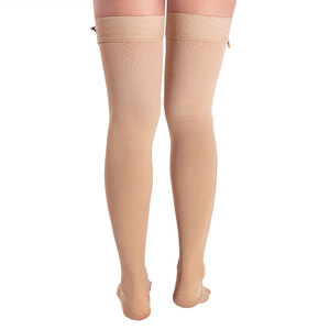 Compports OEM Elástico Tallas grandes Anti Varices Personalizado Muslo Alto Enfermeras Medias <span class=keywords><strong>de</strong></span> compresión Medias con cremallera - Product Image 5