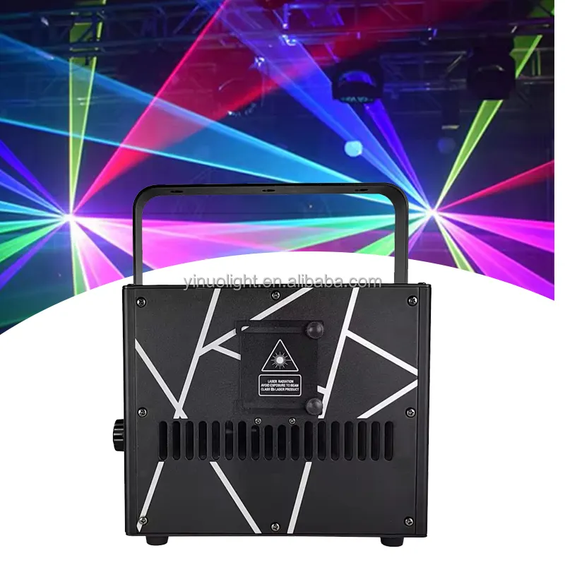 Laser disko animasi, lampu laser pencahayaan panggung led efek khusus klub malam, dj disco laser 10w 25 DVI rgb warna penuh