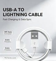 Câble de charge et de données USB pour iOS 7/8 Plus/X/11/12/13/14 Pro Max, 0,9 m, 1,8 m, 1 m, 2 m, avec gaine TPE et blindage en feuille d'aluminium