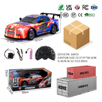 Voiture de drift RC Zhorya à l'échelle 1/16, télécommandée, haute vitesse, 2,4 GHz, avec lumières LED