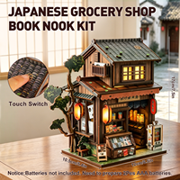 Hamaileon Cadeau Créatif DIY Kit de Magasin Miniature Japonais Rétro Puzzle 3D en Bois avec Distributeur Automatique de Dessins Animés et Bonsaï pour Adultes