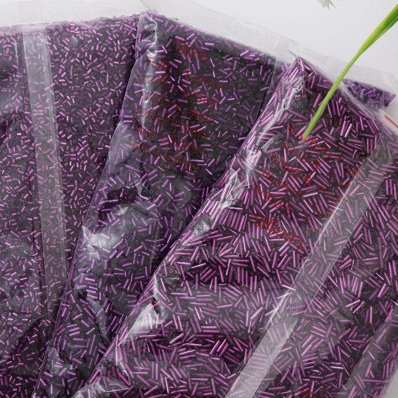 Factory Direct Wholesale 2*6mm Bugle Seed Beads 450g/bag Silver Lined Glass Seed Beads for Jewelry Making