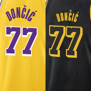 2025新作格安ステッチバスケットボールジャージーロサンゼルス #77 Luka Doncic - Product Image 6