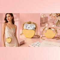 Sac bandoulière mini de luxe en acrylique pour femme, sac à main transparent brillant à motif floral, sac à bandoulière tendance avec chaîne, coffret cadeau