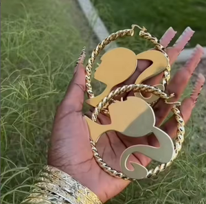 Dropshipping Twist Name Hoops Custom simpatico personaggio dei cartoni animati Piercing orecchini regalo gioielli per ragazze - Product Image 6