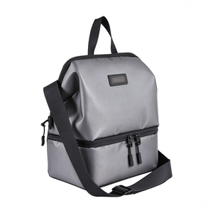 Sac isotherme week-end double compartiment personnalisé avec logo, en polyester durable, fermeture éclair étanche, grande capacité, isolation thermique - Product Image 2