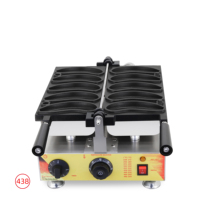 Machine à gaufres commerciale électrique en forme de banane avec revêtement antiadhésif, 5 gaufres par lot, machine à snacks