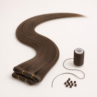 Extensions de cheveux naturels 100% Remy Double Drawn, tissage Genius Weft noué à la main, invisible, pour femmes, vente en gros, personnalisable
