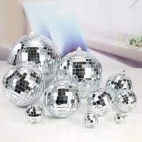 Boule disco réfléchissante en mousse et verre, faite à la main, haute qualité, 10cm, 20cm, 30cm, rouge, noir, argent, or rose, fournitures de fête