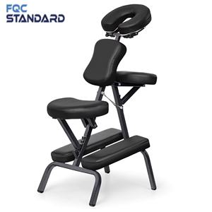 Silla de Masaje Ergonómica Plegable Portátil de Cuero PVC Moderno, Reposacabezas Ajustable, Asiento Tipo Silla de Montar, Esponja de Alta Densidad - Product Image 1