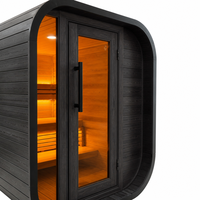 Sauna compact pour 1 à 6 personnes, utilisation en extérieur, sauna en bois, sauna à spectre complet avec éclairage LED, contrôle numérique de la température, cabine