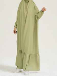 WD655イスラム教徒の祈りのためのヒジャーブ長いアバヤドレスのジルバブスカートのための最新のワンピースドバイスタイル - Product Image 3