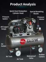 Compresseur d'air portable à piston électrique industriel GLGW 2,2 kW 3 kW 4 CV pour la menuiserie (vente en gros)