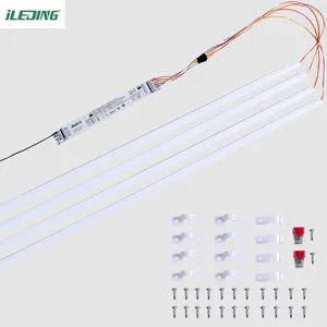 Strip Led pencahayaan saluran perumahan ekstrusi dengan penutup PC Endcaps klip LED magnetik lampu Strip