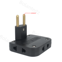 Multiprise 3 prises CA avec prise UE, adaptateur électrique rotatif à 180°, 1 convertit 3, pour l'expédition