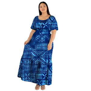 Vestido Elegante de Fibra de Leche para Mujer, Talla Grande, Color <span class=keywords><strong>Azul</strong></span> Rey, Largo hasta la Rodilla, Estilo Hawaiano, para Oficina, 2026 - Product Image 2