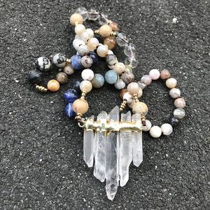 LS-E1143 Lungo Annodato la Collana, di Chip di Cristallo Al Quarzo Branelli Allentati Artigianale Collana <span class=keywords><strong>Mala</strong></span> Borda la Collana, Monili di Yoga - Product Image 6