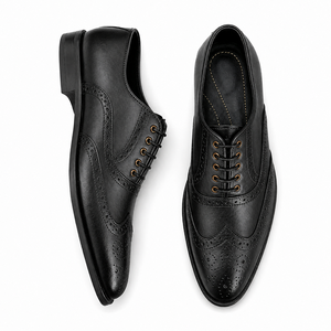 Zapatos de Cuero con Punta de Ala Personalizados, Calzado Formal de Negocios de Primera Calidad, Zapatos de Vestir Elegantes, Suministro de Fábrica OEM ODM - Product Image 4