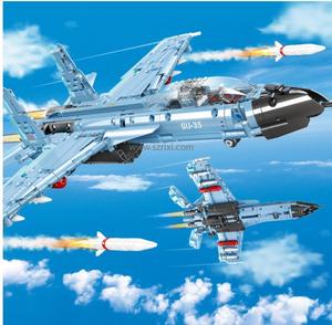 Jie Star 58122 militaire <span class=keywords><strong>Sukhoi</strong></span> Su-35 Fighter Block bricolage retirer l'avion de guerre russe jouet pour garçons ensembles de briques de construction - Product Image 5