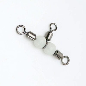 ตัวเชื่อมต่อแบบหมุนสำหรับตกปลาในน้ำเค็มขนาด 1-5/16 นิ้ว รุ่น Figure Eight Luminous Splitter พร้อมลูกปัดสีขาวและแกนทองแดง - Product Image 2