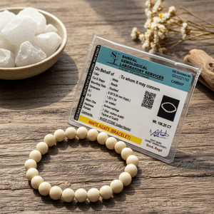 Natural Gemstone White Quartz 8 MM Stone Beaded Elastic Unisex Bracelets With <b>Original</b> Stone Certificate <b>Card</b> - Product Image 3