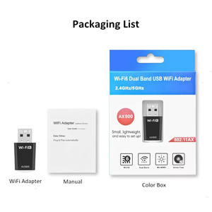Adaptateur Wi-Fi 6 double bande 802.11ax 900 Mbps AX900 sans pilote, clé Wi-Fi externe 5G, émetteur-récepteur pour PC portable - Product Image 6