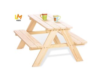 LM KIDS Study Art Drawing <strong>Folding</strong> School Garden Wooden <strong>Table</strong> and Chair Set for Learning for Party Events Birthdays Playground - Product Image 1