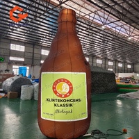 Bouteille gonflable publicitaire sur mesure de grande taille, bouteille de bière gonflable commerciale avec souffleur