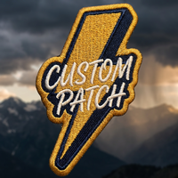 Patch brodé personnalisé éclair, thermocollant, en tissu sergé pour vêtements et vestes, vente en gros