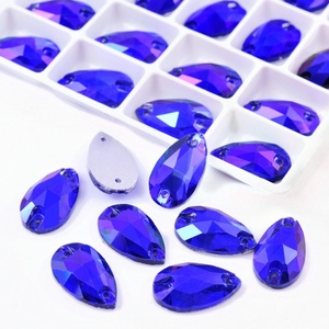 OLeeya Factory Wholesale 3A Glass Pear <b>Drop</b> Crystals AB Colors Teardrop Sew on Rhinestones for Costumes - Product Image 3