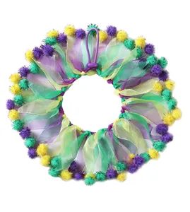 Collare per cani da compagnia Pet Dog Cat Pom Pom collare accessorio per feste per animali domestici Mardi Gras bomboniere